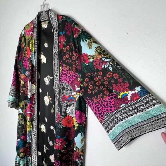 Alice + Olivia Dottie Reversible Floral Kimono Sz XS/S - Picture 5 of 7